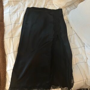 Mango- Black Lace Trim Skirt